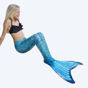 Fin Fun havfruehale til børn - Sæt - Tidal Teal (Lyseblå)