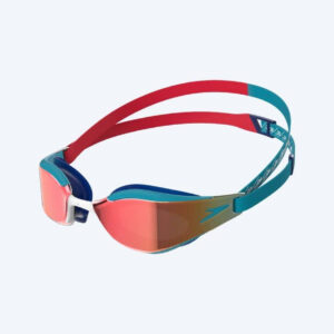 Speedo konkurrence svømmebriller til børn (6-14) - Fastskin Hyper Elite Mirror - Rød/blå