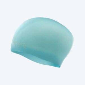 TYR badehætte til langt hår - Silicone - Lyseblå