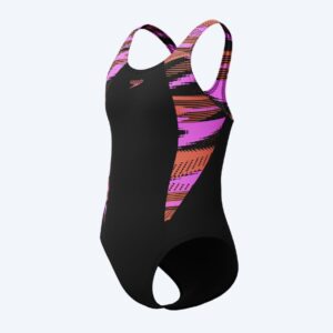 Speedo badedragt til piger - Hyperboom Splice Muscleback - Sort/pink