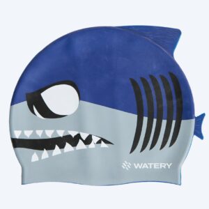 Watery badehætte til børn - Dashers - Shark (Blå/grå)
