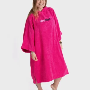 dryrobeÂ® Badeponcho i økologisk bomuld - Lyserød
