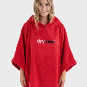 dryrobeÂ® Badeponcho i økologisk bomuld - Rød