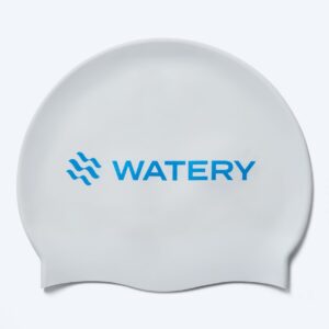 Watery badehætte - Signature Metallic - Hvid/blå - Svømmehætter
