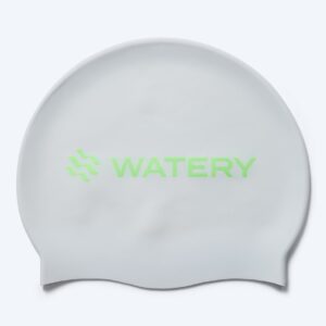 Watery badehætte - Signature Metallic - Hvid/grøn - Svømmehætter