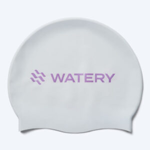 Watery badehætte - Signature Metallic - Hvid/lilla - Svømmehætter