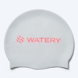 Watery badehætte - Signature Metallic - Hvid/lyserød - Svømmehætter