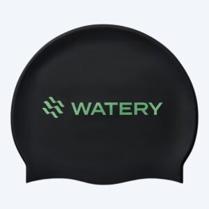 Watery badehætte - Signature Metallic - Sort/grøn - Svømmehætter