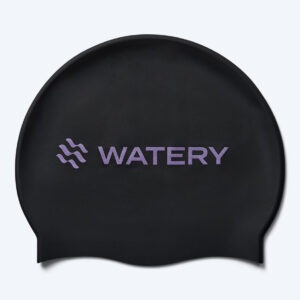 Watery badehætte - Signature Metallic - Sort/lilla - Svømmehætter