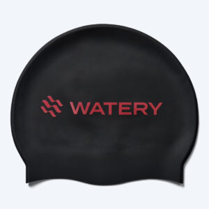 Watery badehætte - Signature Metallic - Sort/rød - Svømmehætter