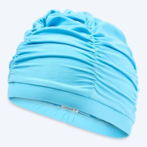 Watery badehætte med draperinger - Maxwell - Lake Blue - Svømmehætter