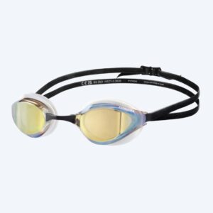 Arena Elite svømmebriller - Python - Sort/guld (Mirror linse)