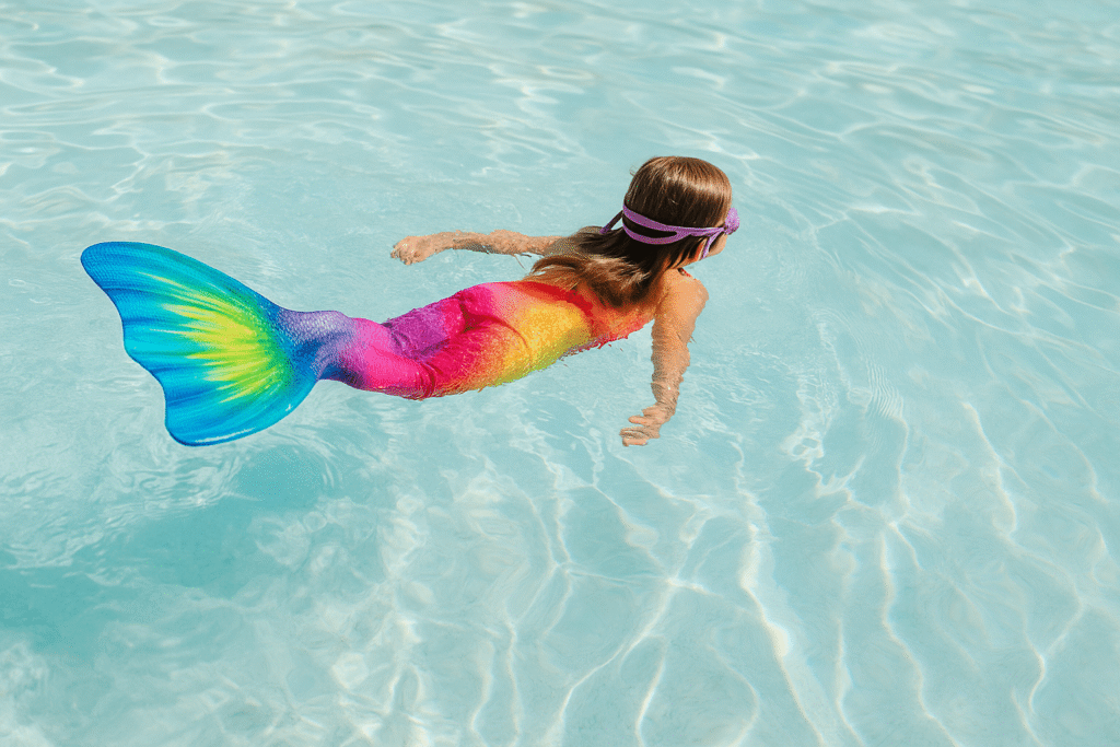 havfruehale til børn havfruehale i pool leg i vandet med havfruehale core træning i vand svømning som havfrue vandleg for børn havfruesvømning træning sommeraktivitet i pool sjov motion for børn svømmetræning med monofinne