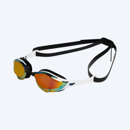 Arena Elite svømmebriller - Cobra Edge SWIPE Mirror - Hvid/sort (guld mirror)