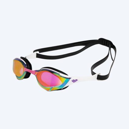 Arena Elite svømmebriller - Cobra Edge SWIPE Mirror - Hvid/sort (lilla mirror)