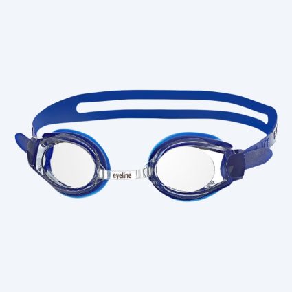 Eyeline nærsynede svømmebriller med styrke - (-1.5) til (-10.0) med klar glas (Mørkeblå)