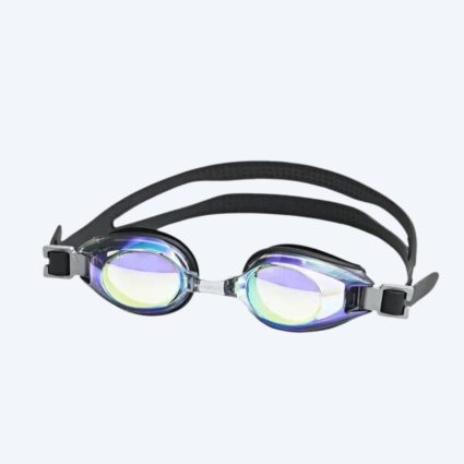 Primotec langsynede svømmebriller med styrke - (+1.0) til (+8.0) - Sort (Mirror)