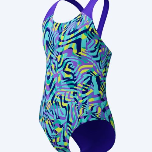 Speedo badedragt til piger - Allover Digital Splashback - Lilla/turkis