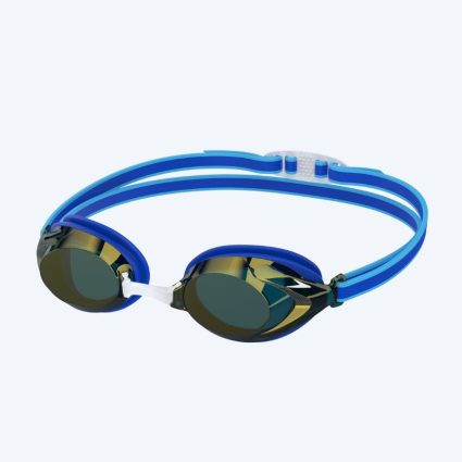 Speedo konkurrence svømmebriller til børn (6-14) - Vanquisher 3.0 Mirrored - Blå/guld
