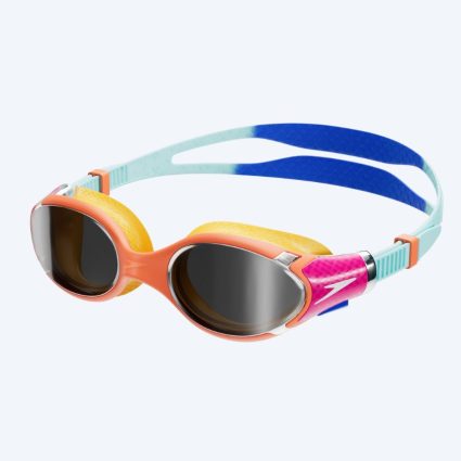 Speedo svømmebriller til børn - Biofuse 2.0 Mirror - Orange/mørkeblå