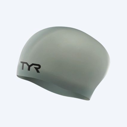 TYR badehætte til langt hår - Silicone - Grå