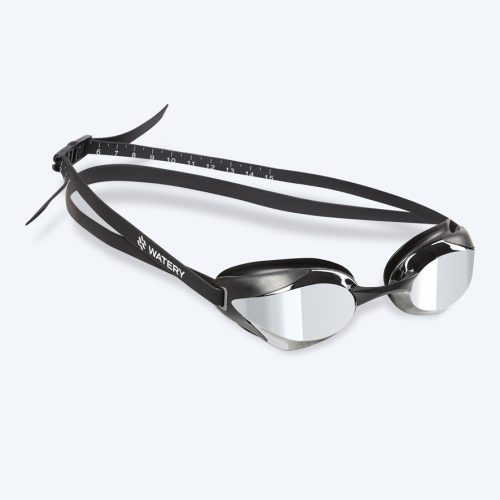 Watery Elite svømmebriller - Poseidon Ultra Mirror - Sort/sølv