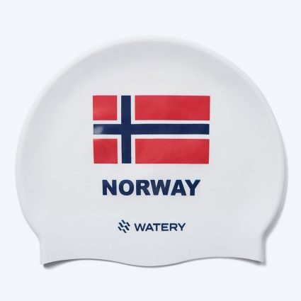 Watery badehætte - Norge - Hvid - Svømmehætter
