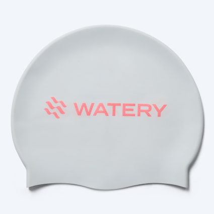Watery badehætte - Signature Metallic - Hvid/lyserød - Svømmehætter