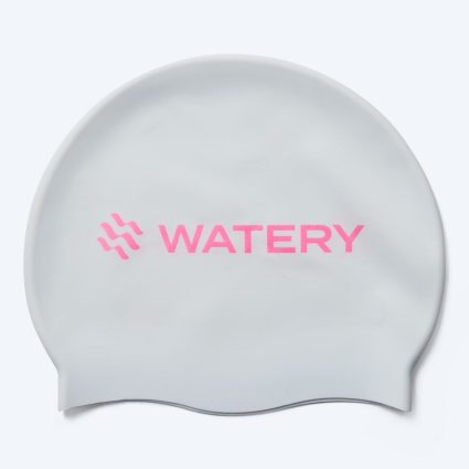 Watery badehætte - Signature Metallic - Hvid/pink - Svømmehætter