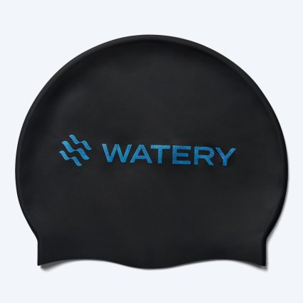 Watery badehætte - Signature Metallic - Sort/blå - Svømmehætter