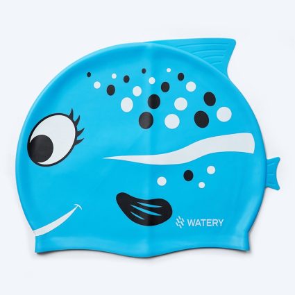 Watery badehætte til børn - Dashers - Fish (Lyseblå) - Svømmehætter