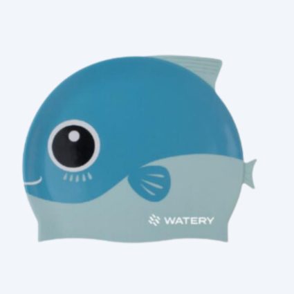 Watery badehætte til børn - Fishi - Blue Fish - Svømmehætter