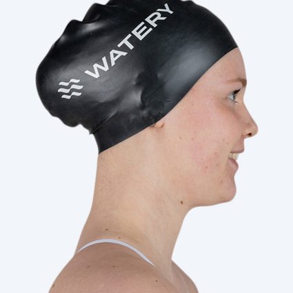Watery badehætte til langt hår - Signature - Sort