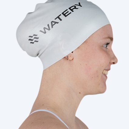 Watery badehætte til langt hår - Signature - Hvid