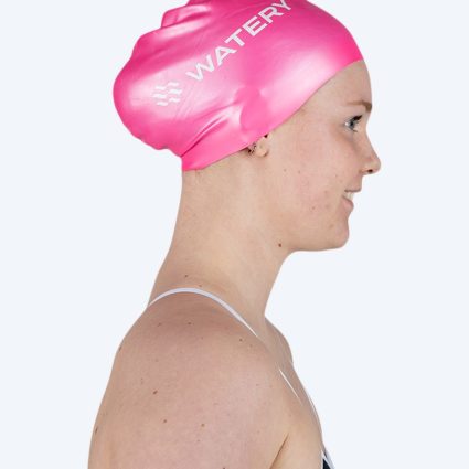 Watery badehætte til langt hår - Signature - Pink