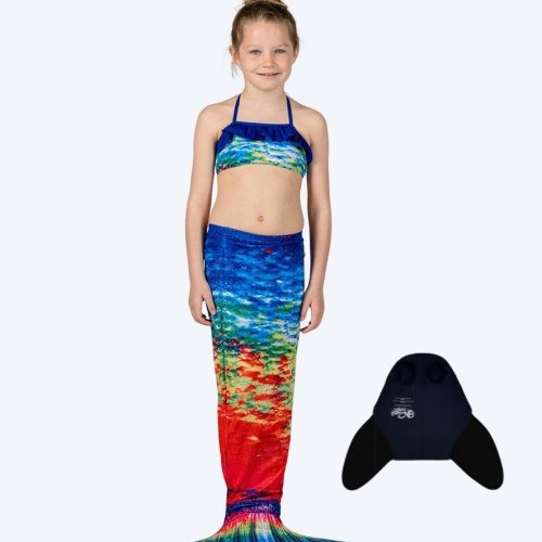 Watery havfruehale til børn - Rainbow Bloom - Havfruehale badetøj - Børn
