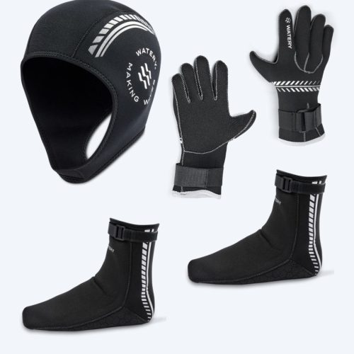 Watery neoprensæt - Thermal Reptile (3 mm) - Sort/sølv